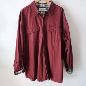 L.L. Bean VTG Red Maroon Chore Shirt Jacket Green Blue Flannel Plaid Lined XXL